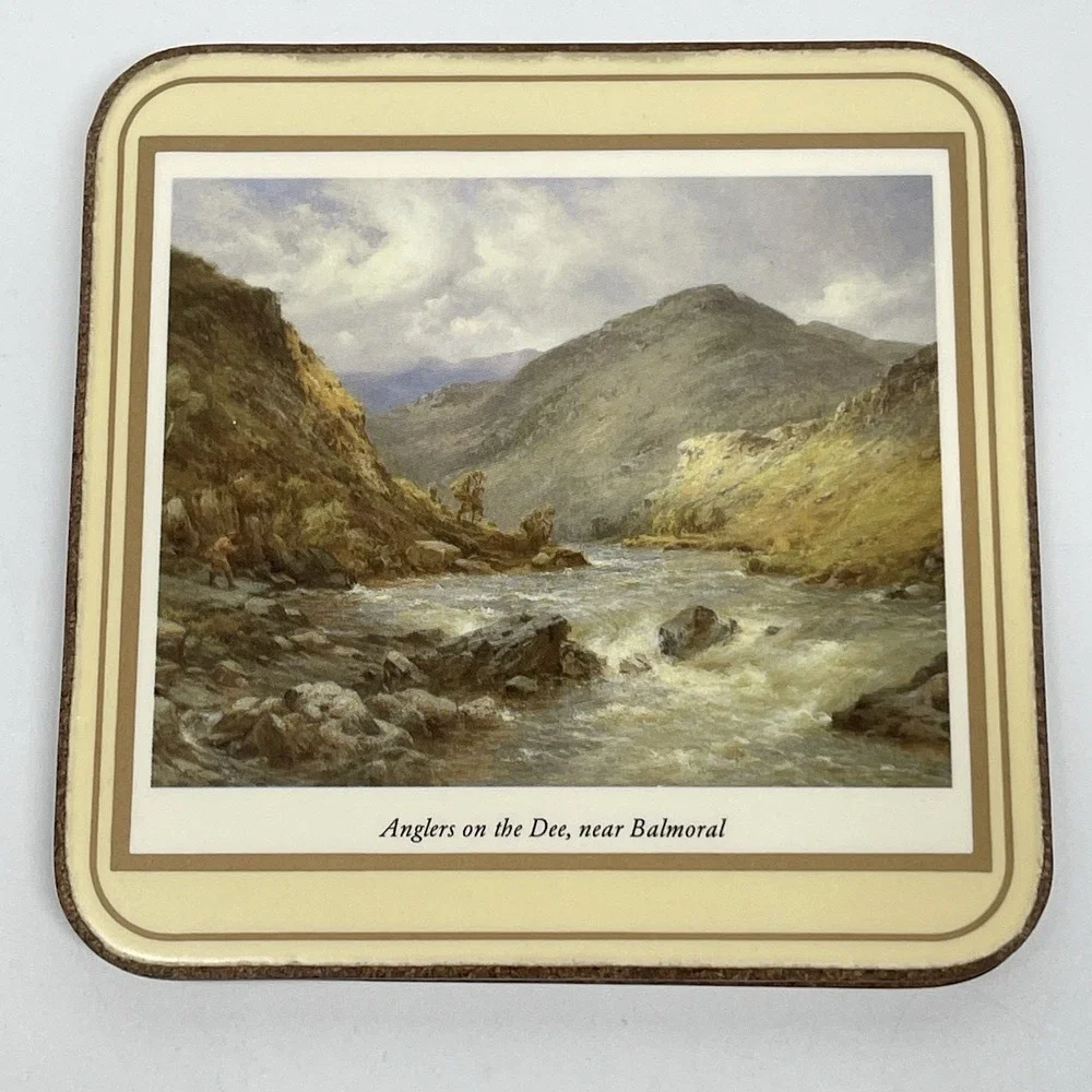 Vintage Pimpernel Scottish Scenes Coasters England Cork Backed 4.25